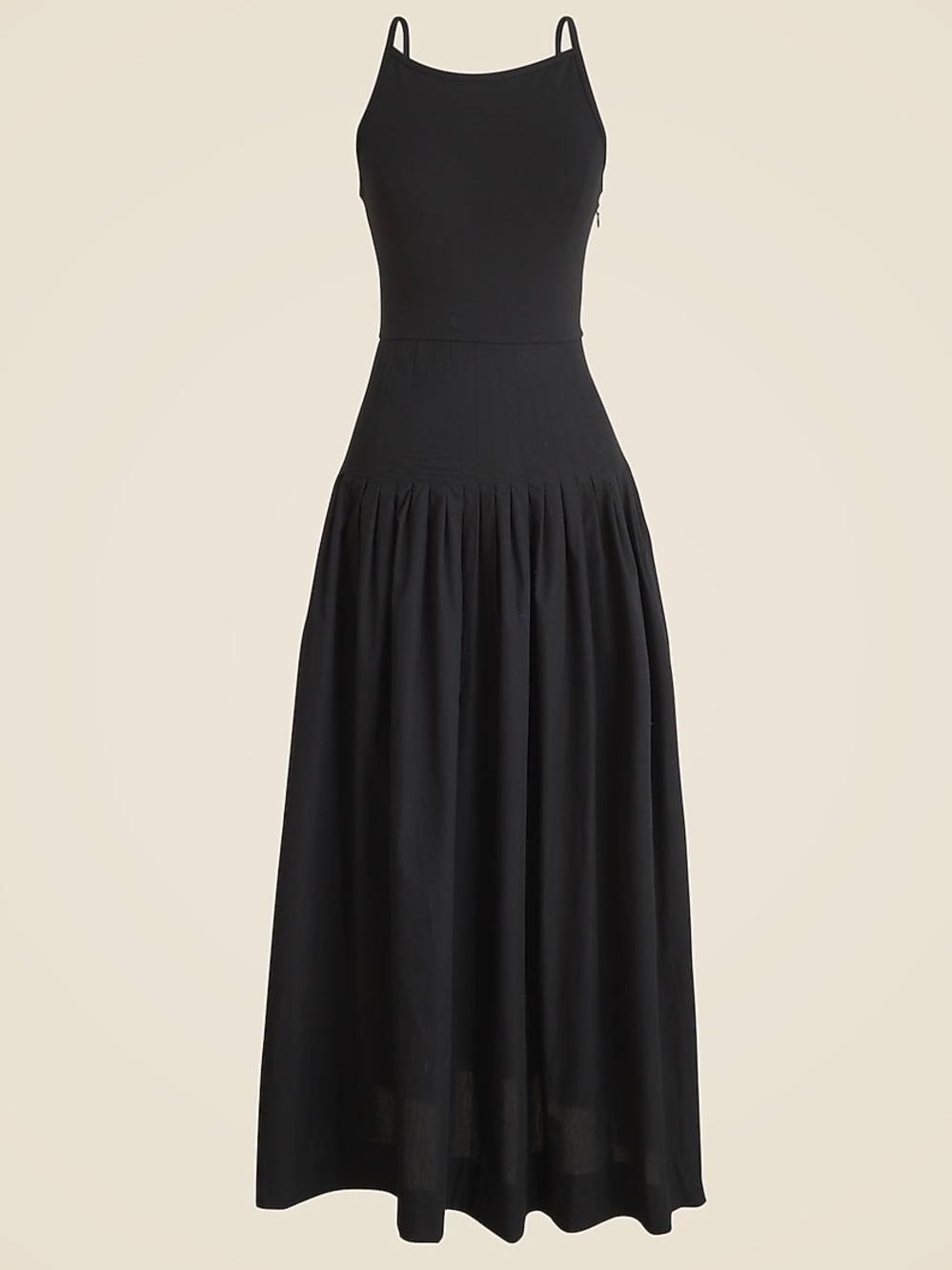 J. Crew Pintuck Mixy Drop Waist Midi Dress in Black Size XXS - Picture 2 of 9